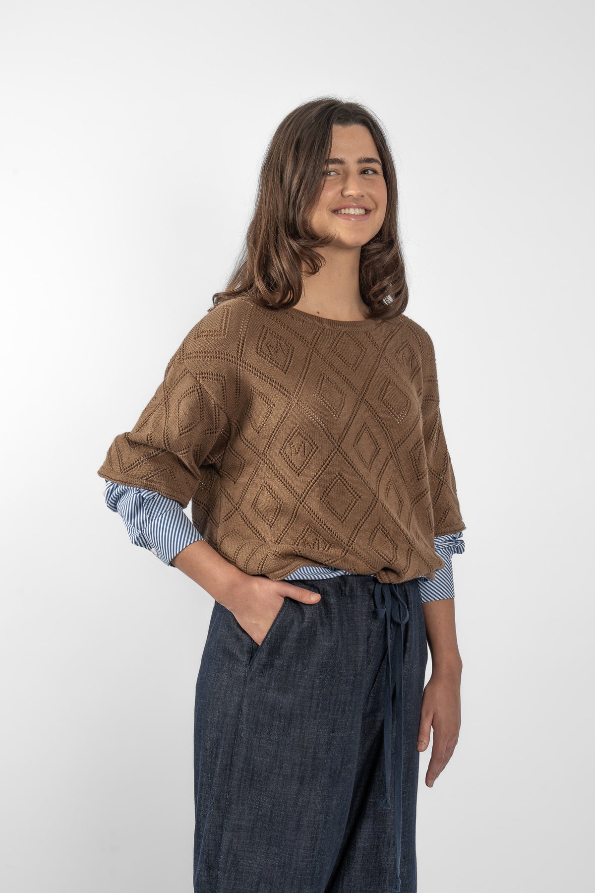 M.A. Dainty Rigger Tan Sweater