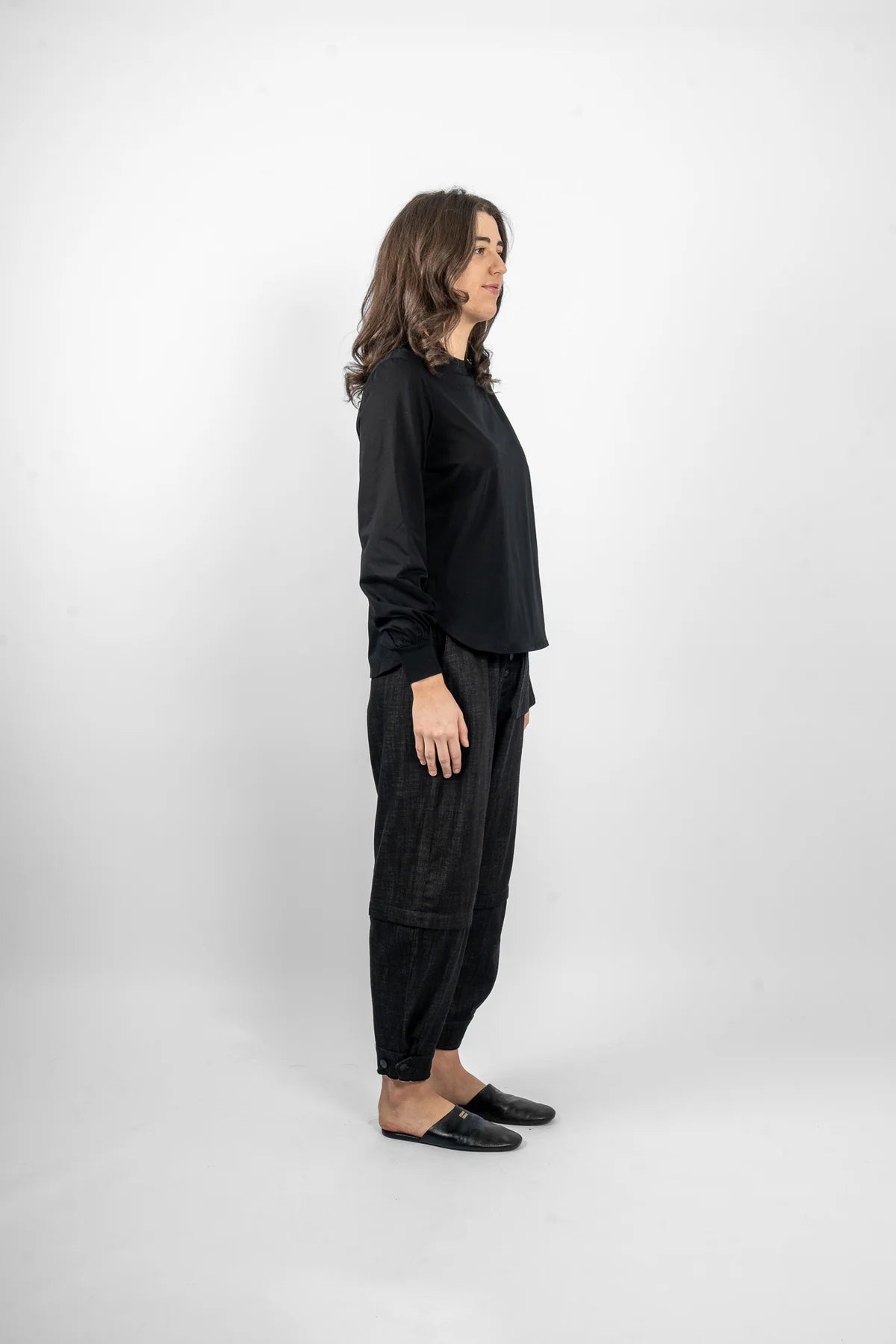 M.A. Dainty Baxter Black Cotton Top