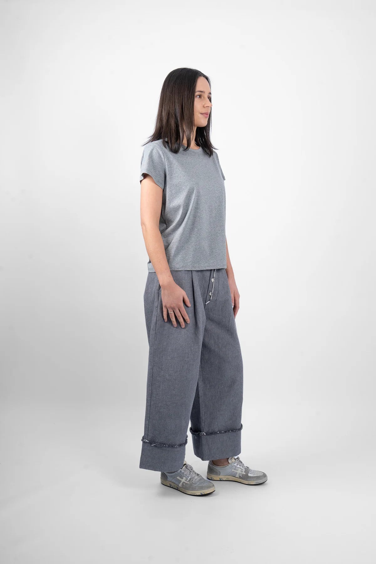 M.A. Dainty Lolly Grey Marle Cotton Tee