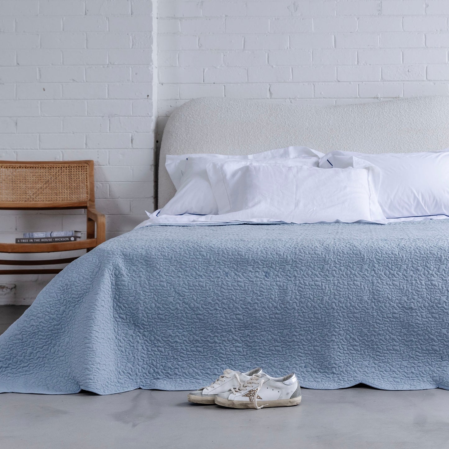 Provencal Duck Egg Cotton Bedcover