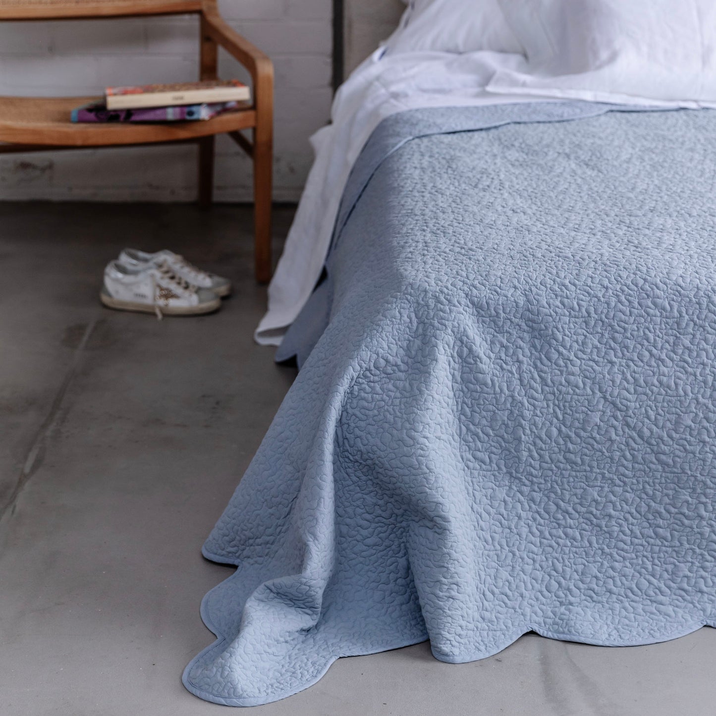 Provencal Duck Egg Cotton Bedcover