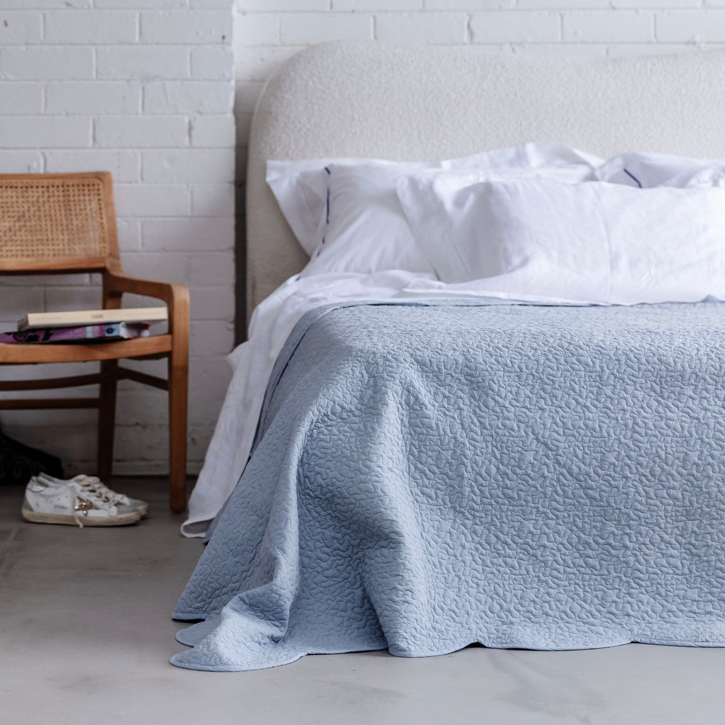 Provencal Duck Egg Cotton Bedcover