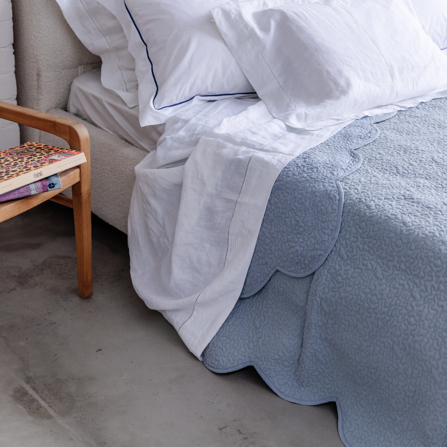 Provencal Duck Egg Cotton Bedcover