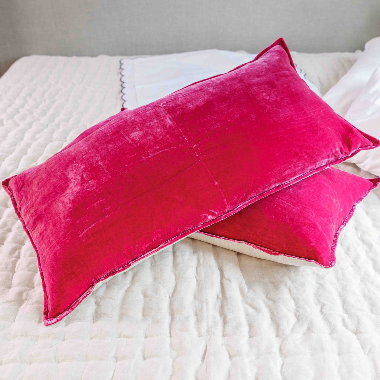 Long Silk Velvet Lumbar Cushions