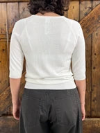 M.A. Dainty Sienna White Silk Tee