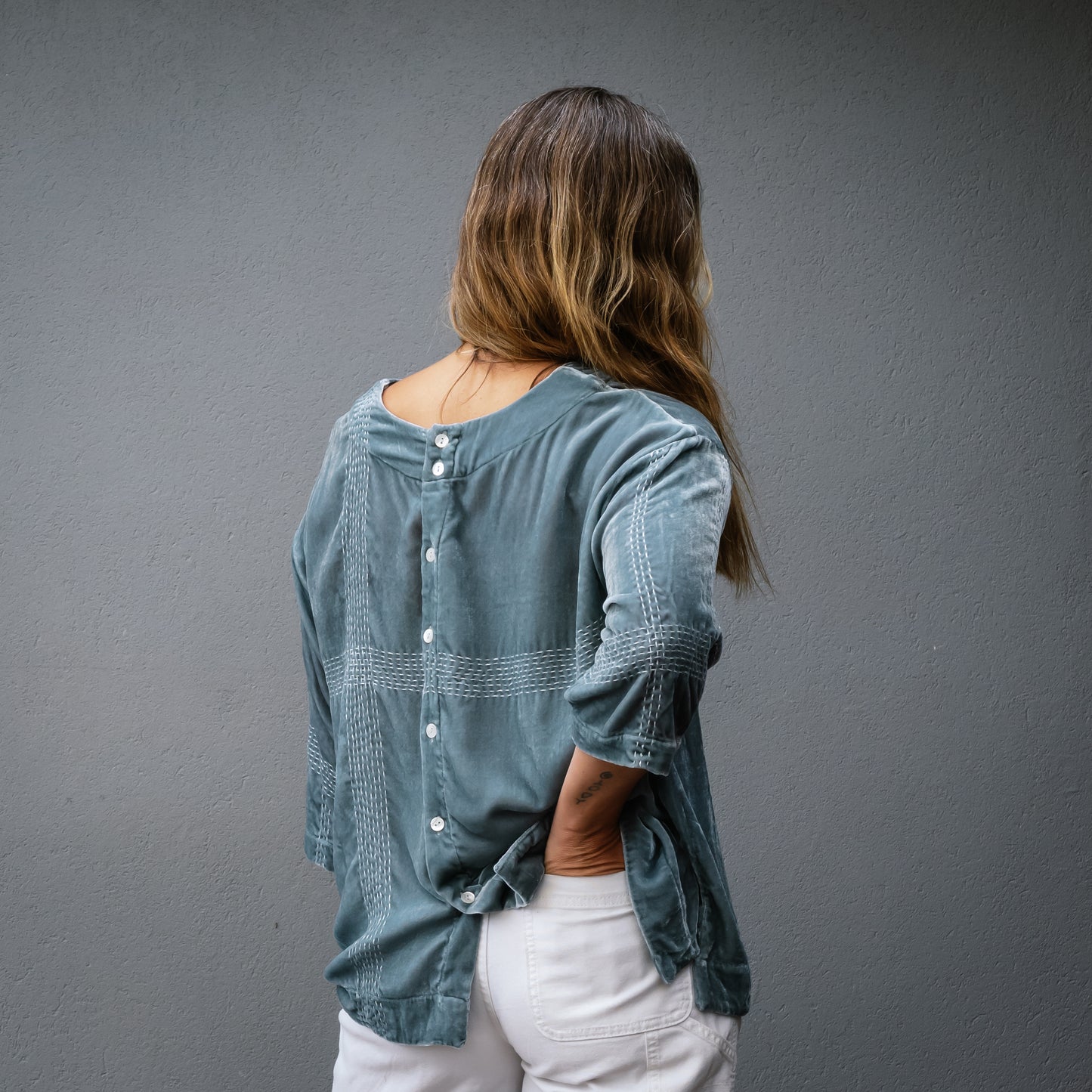 Audrey Handstitched Silk Velvet Tops