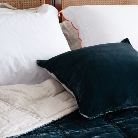 Sea Green Silk Velvet Cushion
