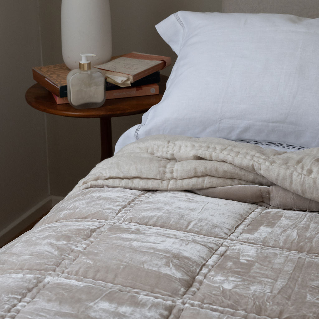 Bliss Pearl Silk Velvet Quilt