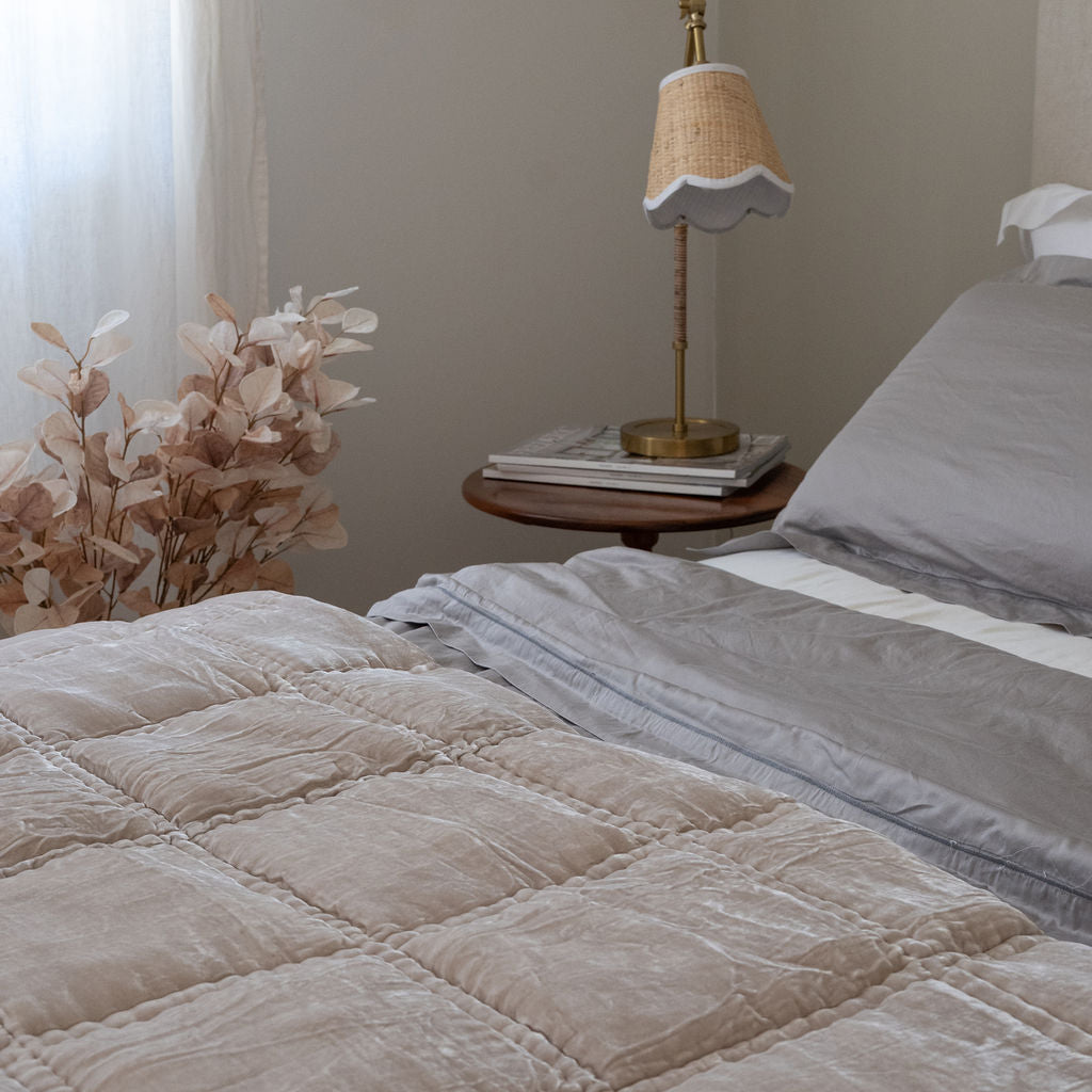 Bliss Pearl Silk Velvet Quilt