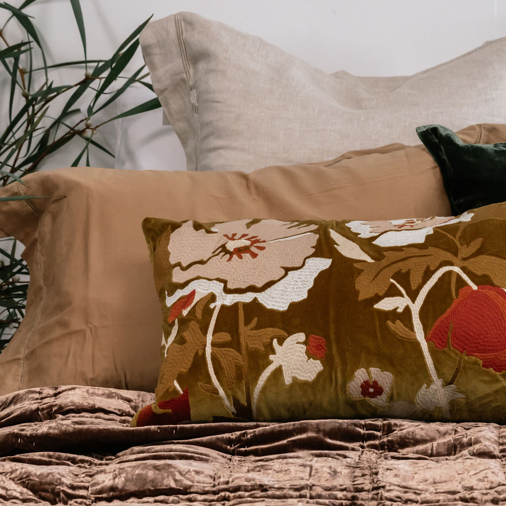 Haomy Bristol Embroidered Velvet Cushions