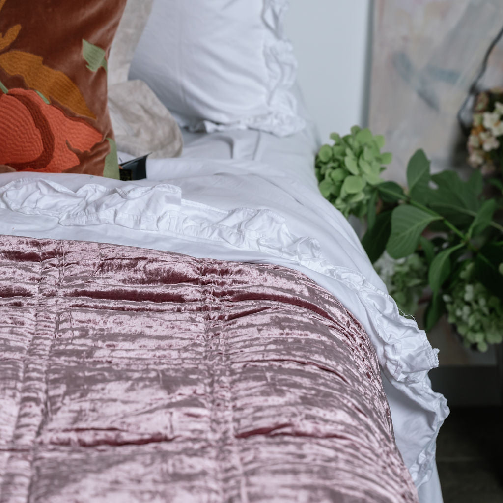 Charm Ruffled 400TC Cotton Queen Sheet Set