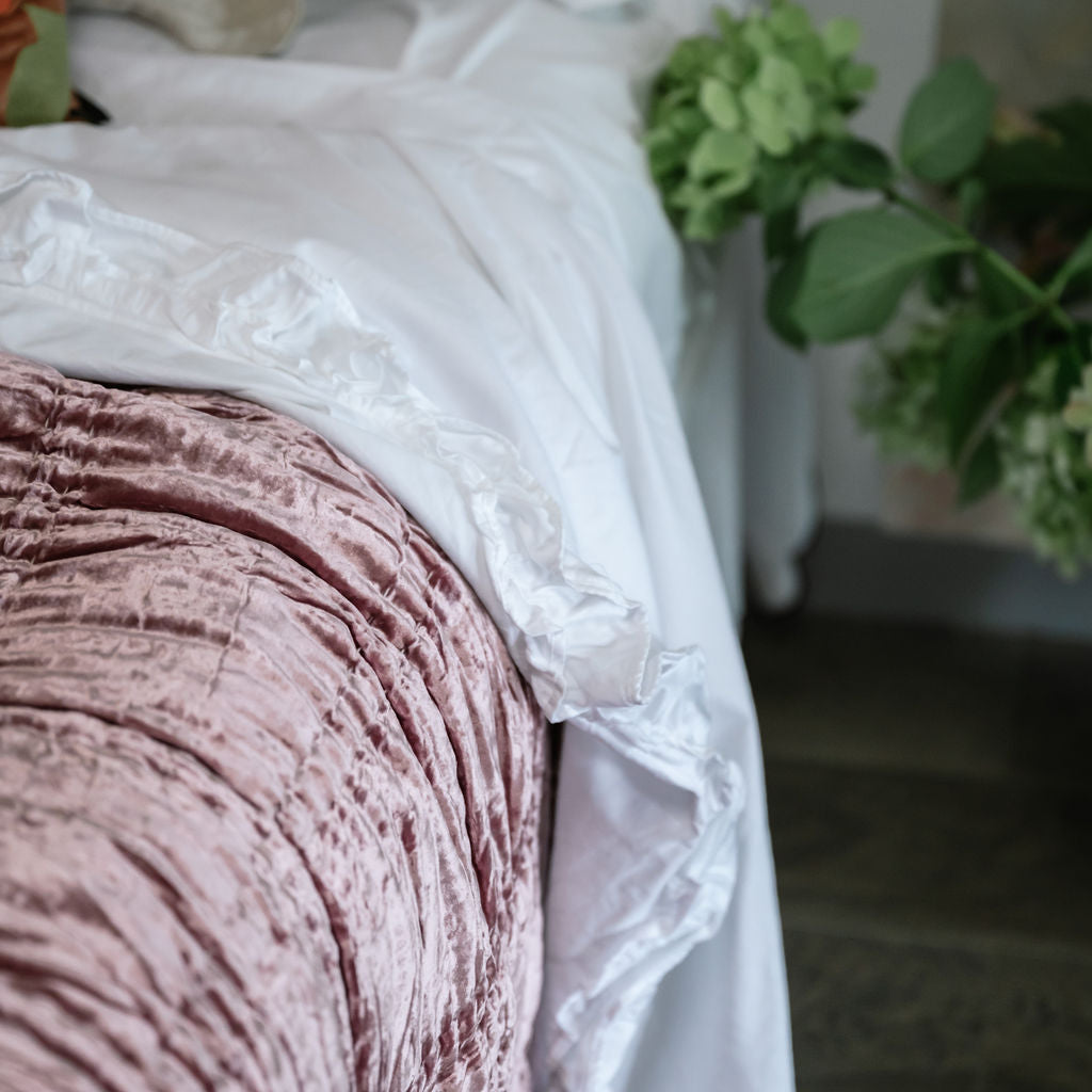 Charm Ruffled 400TC Cotton Queen Sheet Set