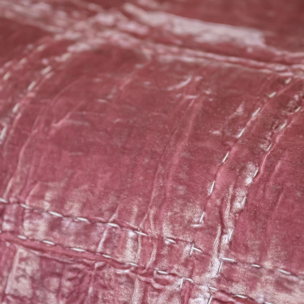 Bliss French Rose Silk Velvet Quilt