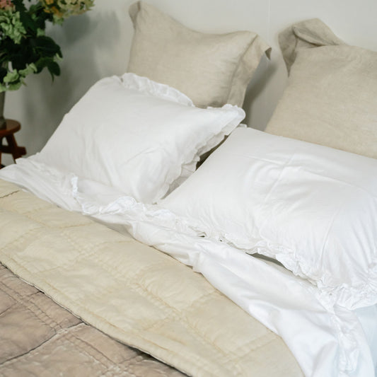 Charm Ruffled 400TC Cotton Queen Sheet Set