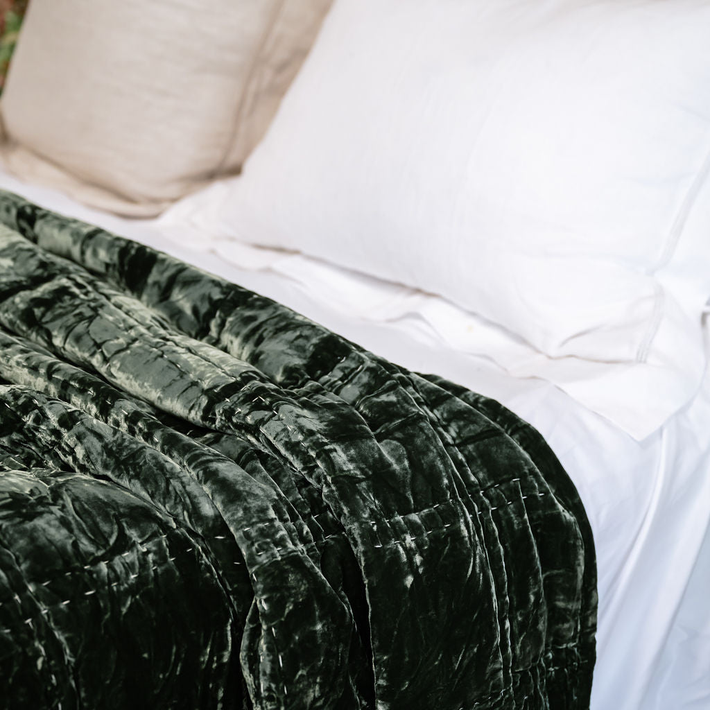 Bliss Seaweed Silk Velvet Quilt