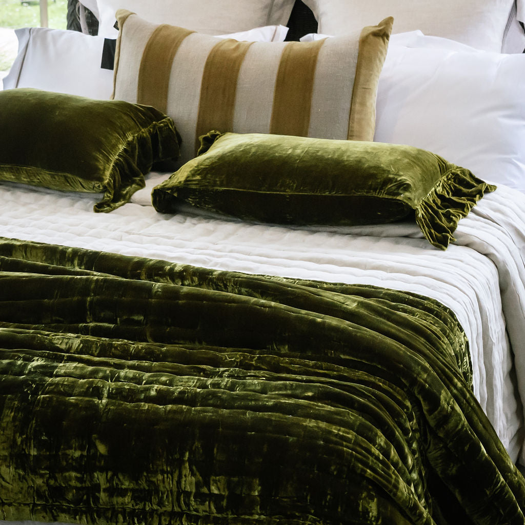 Tempt Antique Gold Silk Velvet Throw