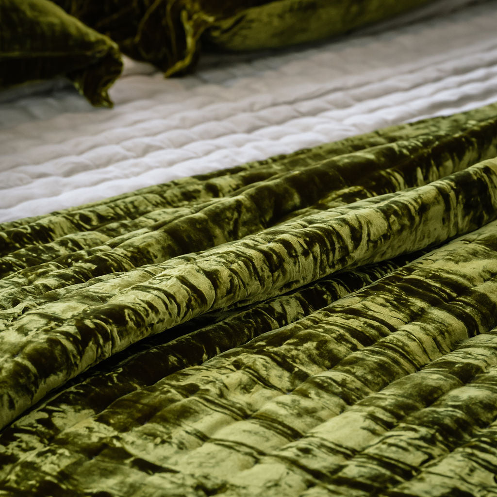 Tempt Antique Gold Silk Velvet Throw