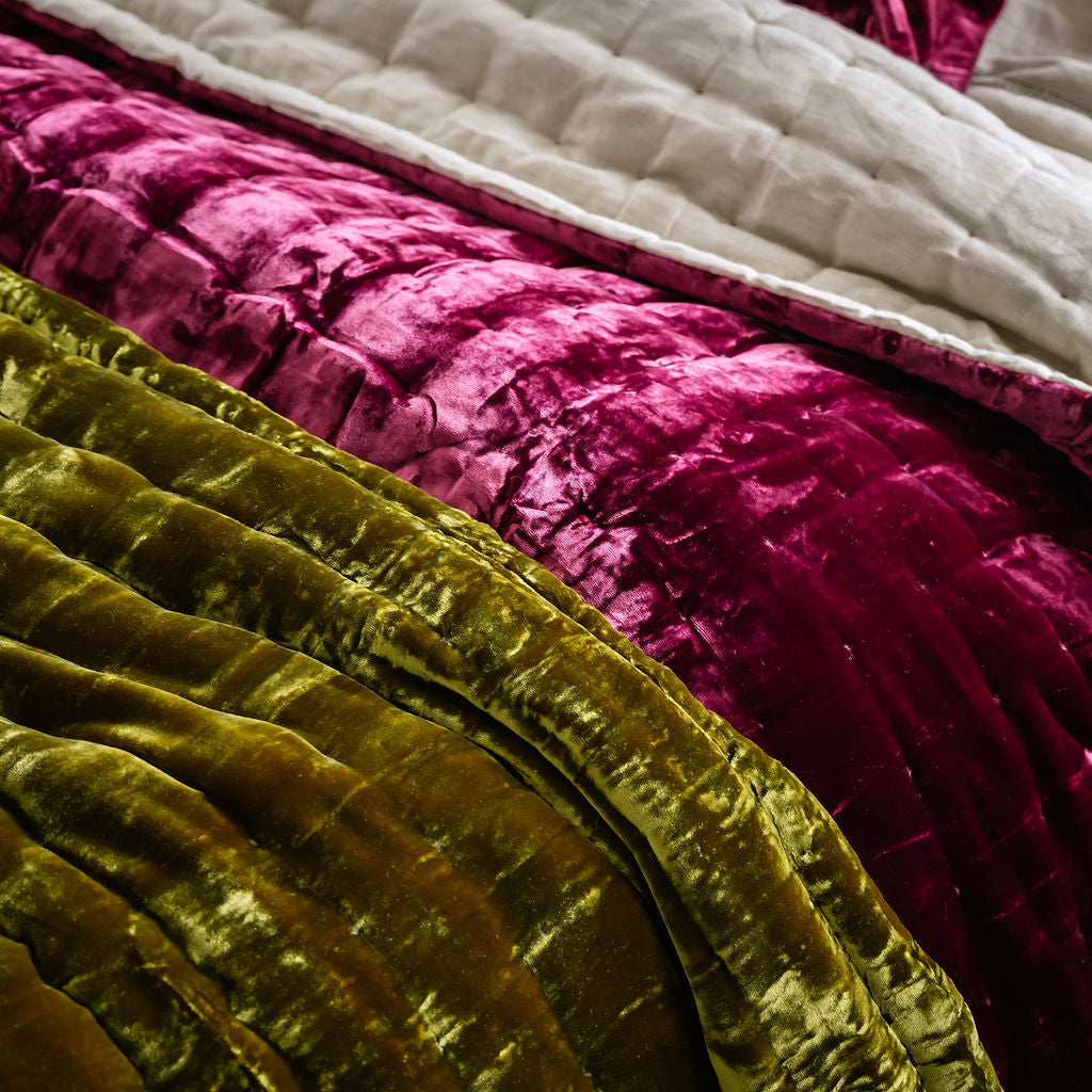 Tempt Antique Gold Silk Velvet Throw