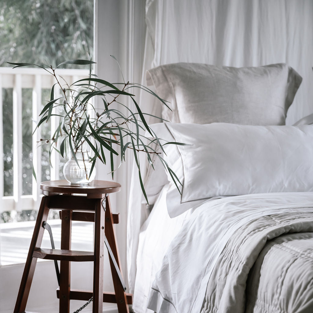 Grace Mink Embroidered 400TC Cotton Duvet Covers