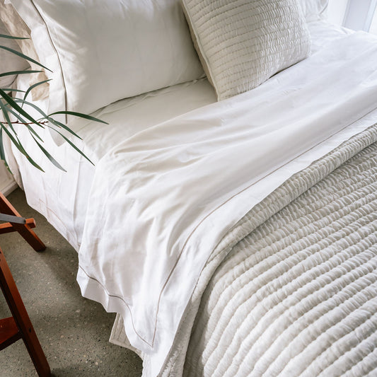Grace Mink Embroidered 400TC Cotton Duvet Covers