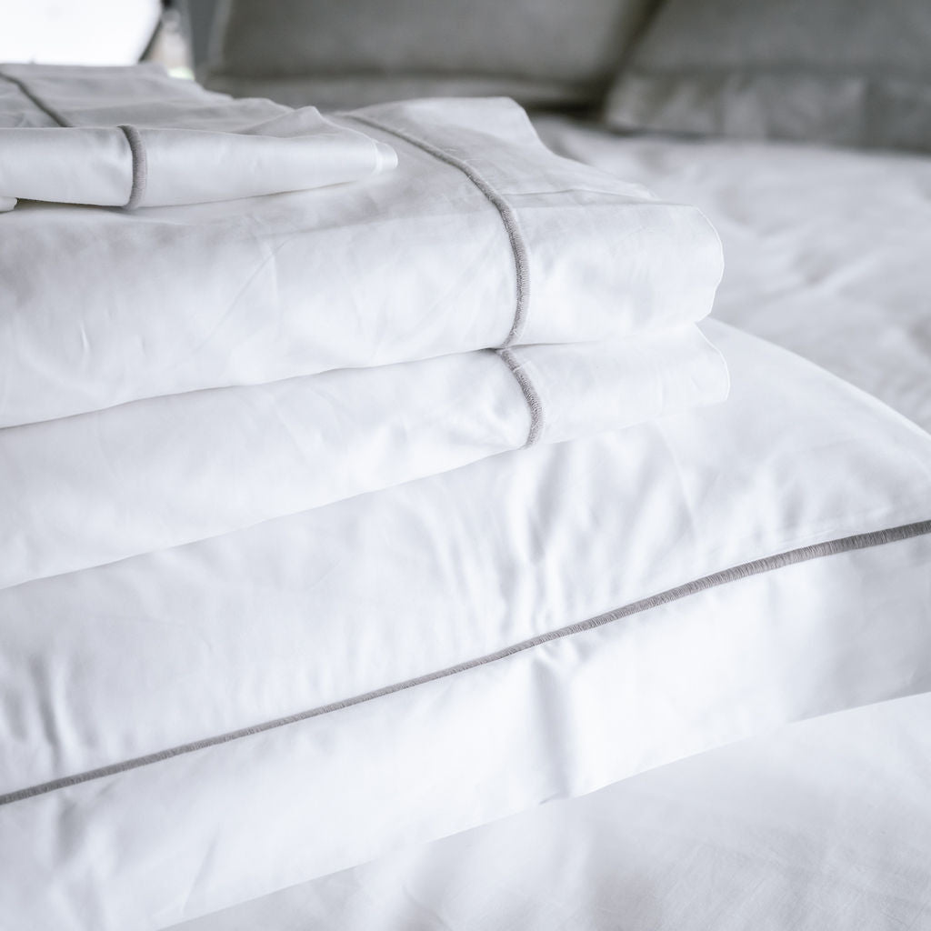 Grace Mink Embroidered 400TC Cotton Duvet Covers