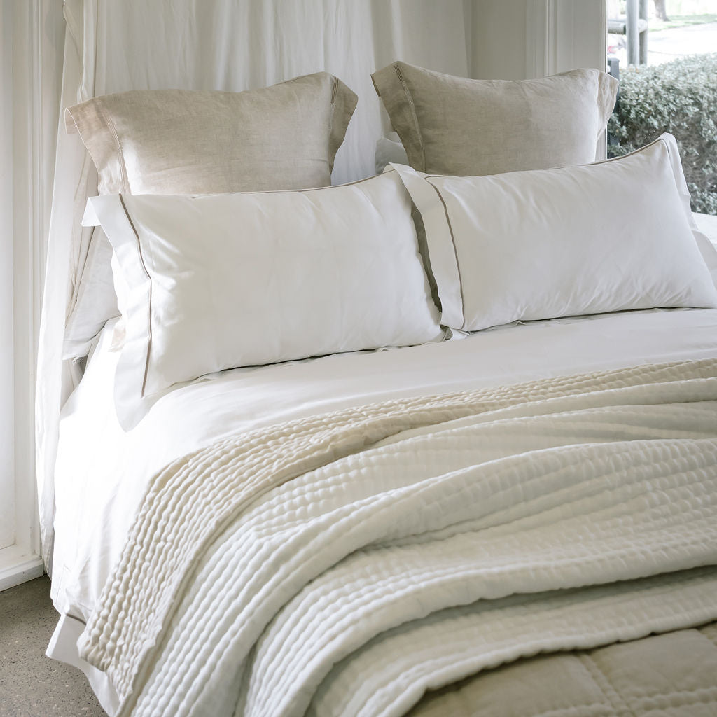 Grace Mink Embroidered 400TC Cotton Duvet Covers