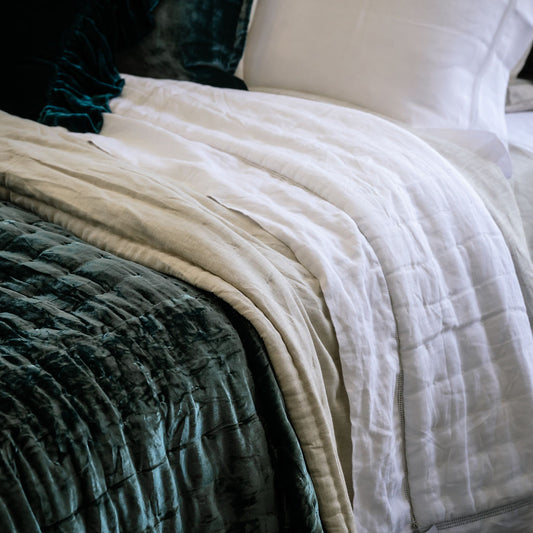 Allure Teal Silk Velvet Quilt
