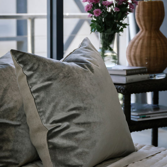 Iosis Berlingot Grey Velvet Cushion