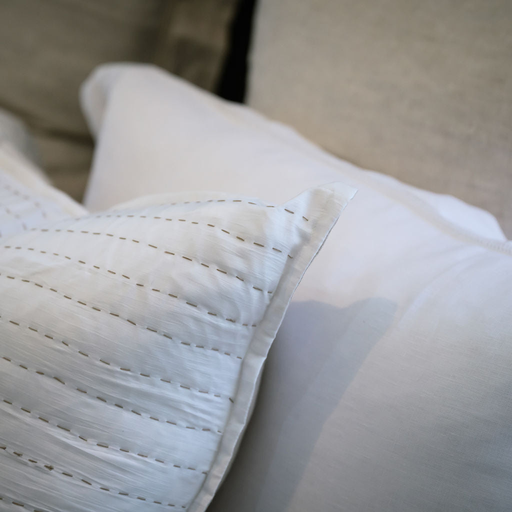 Whimsy White Silk Cushion