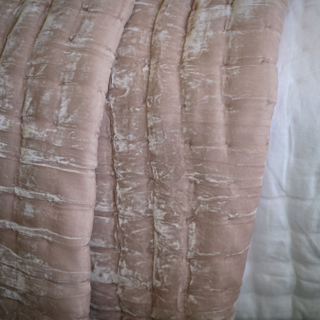 Tempt Pale Pink Silk Velvet Throw