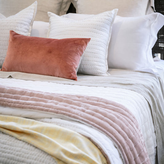 Tempt Pale Pink Silk Velvet Throw