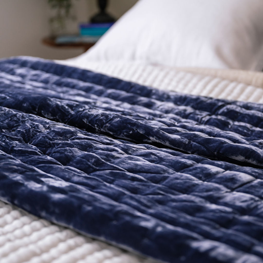 Tempt Sapphire Blue Silk Velvet Throw