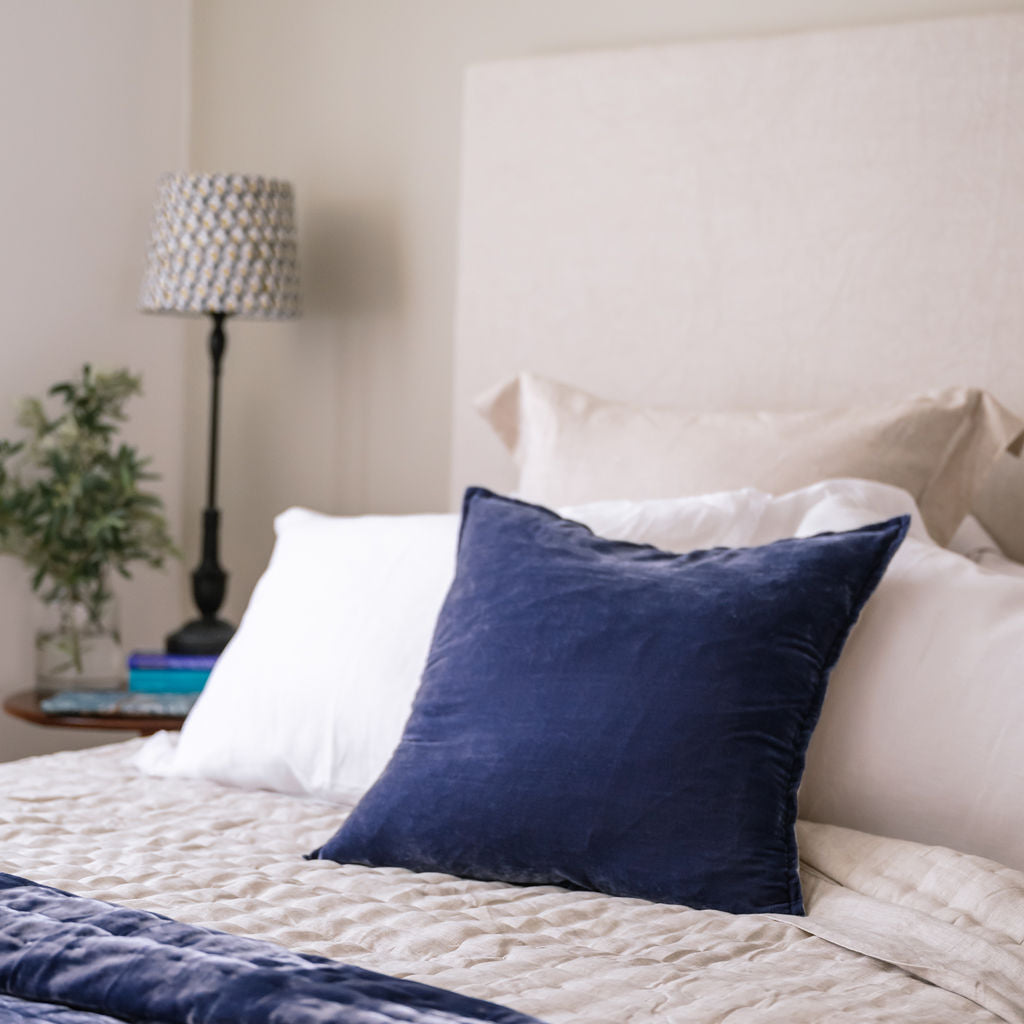 Sapphire Blue Silk Velvet Cushion