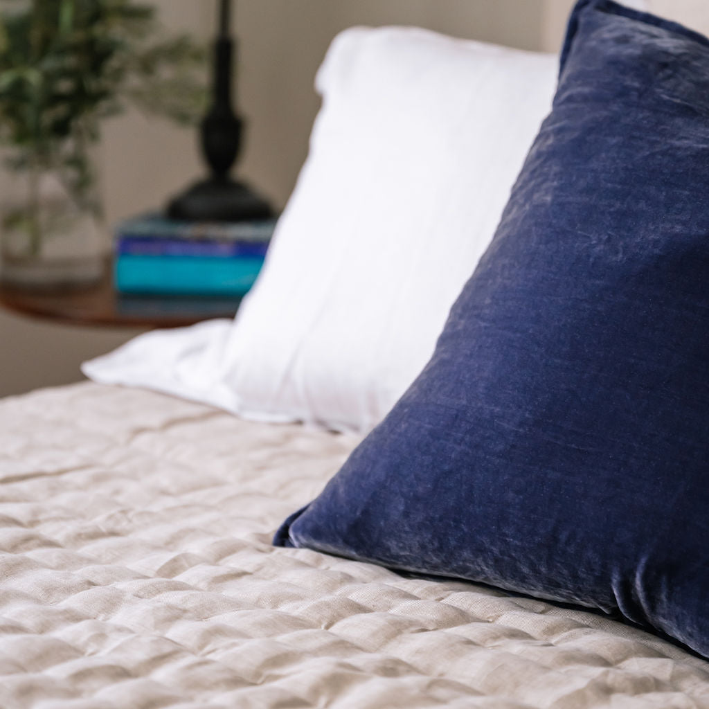 Sapphire Blue Silk Velvet Cushion