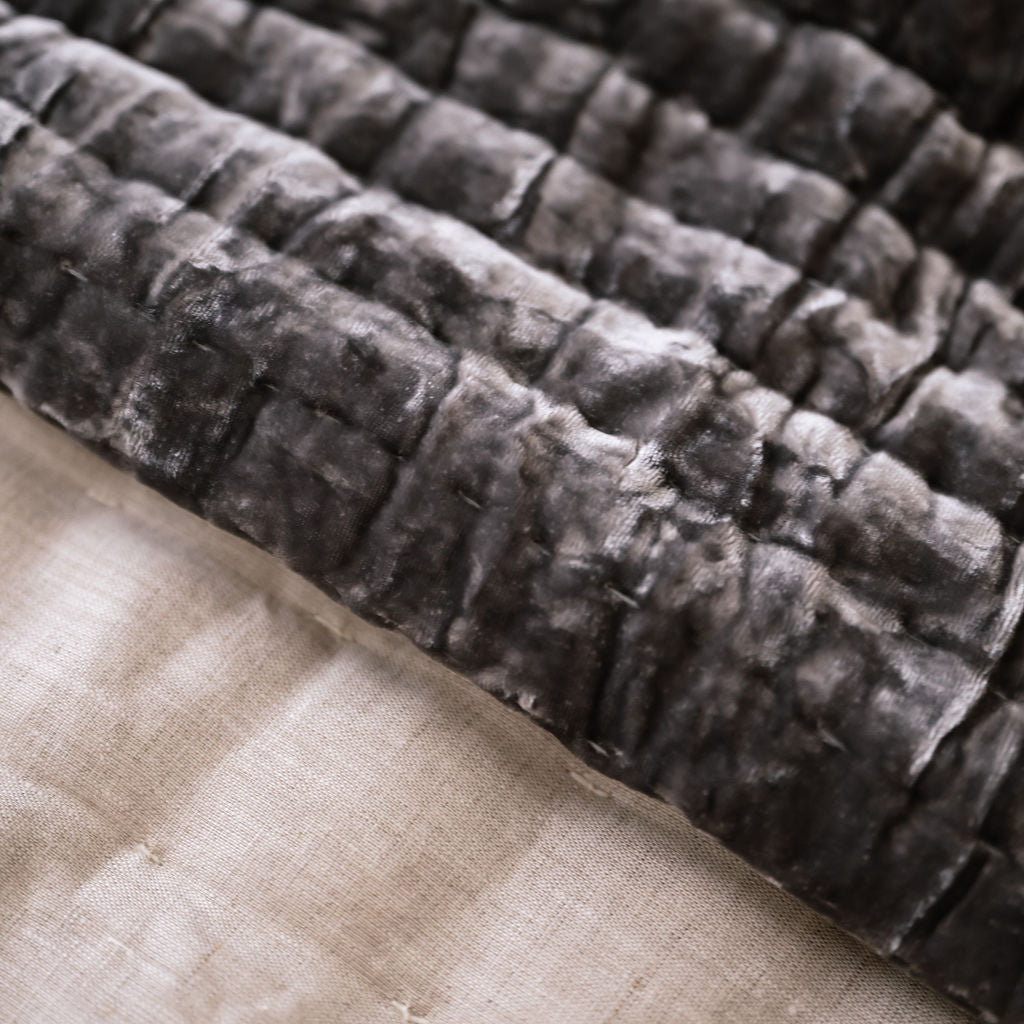 Allure Pewter Grey Silk Velvet Quilt