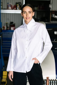 M.A. Dainty Actress White Cotton Shirt