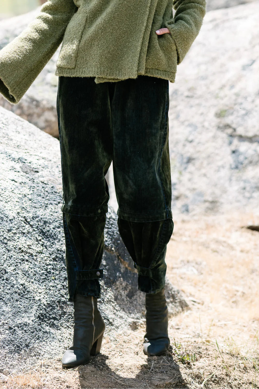 M.A. Dainty Trucker Moss Cotton Jeans