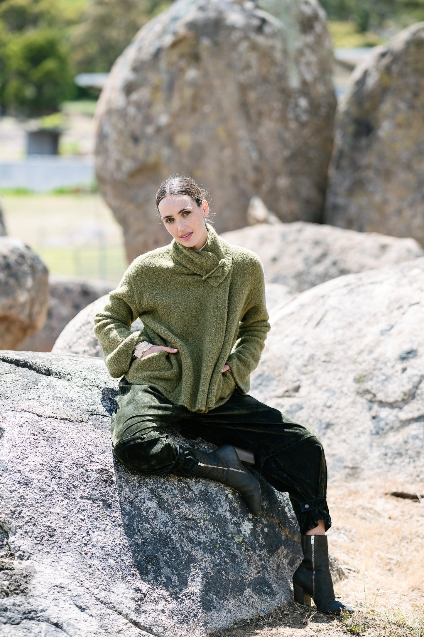 M.A. Dainty Trucker Moss Cotton Jeans