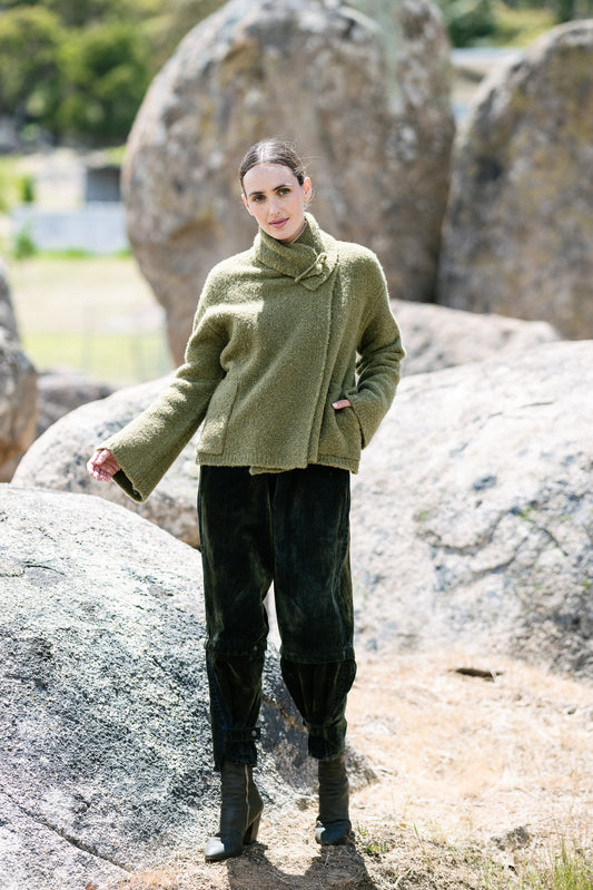 M.A. Dainty Trucker Moss Cotton Jeans