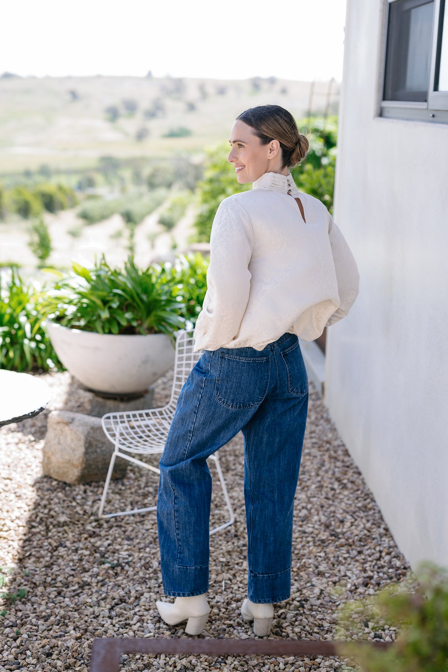 M.A. Dainty Jamie Ricotta Silk Top