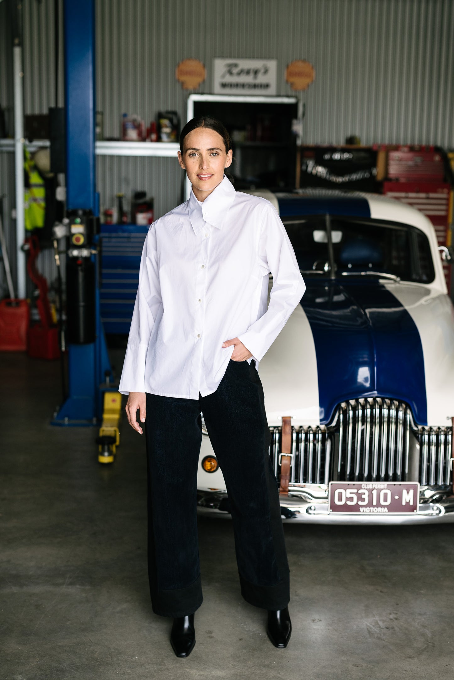 M.A. Dainty Actress White Cotton Shirt