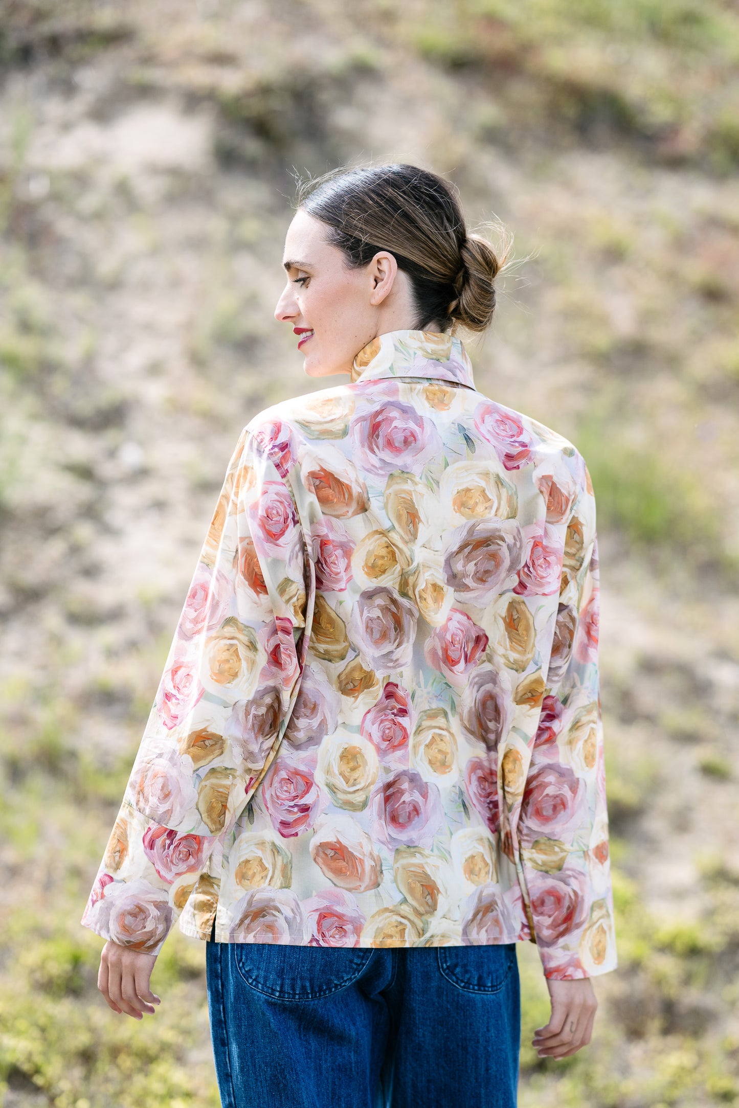 M.A. Dainty Actress Roses Cotton Shirt