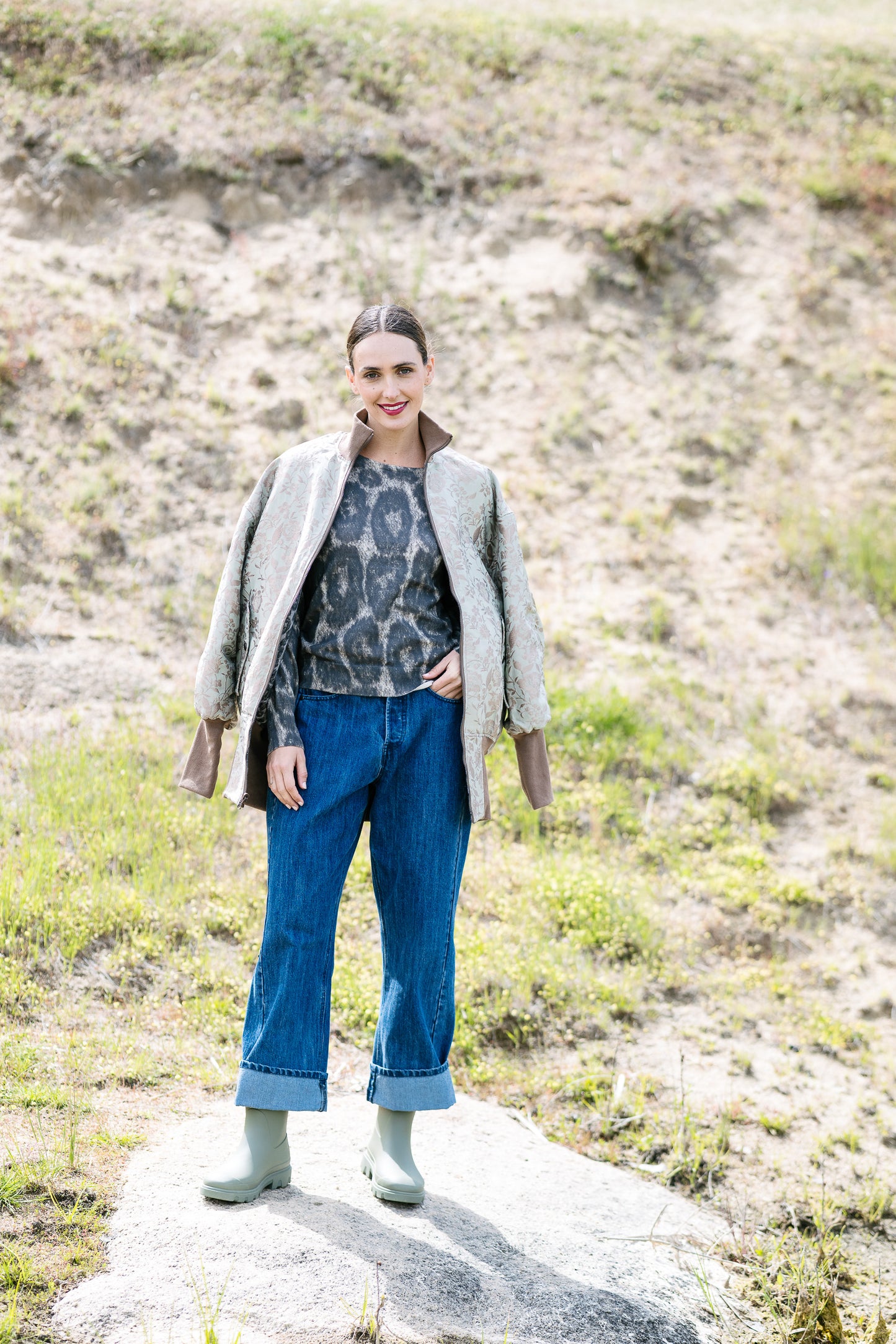 M.A. Dainty Emery Snow Leopard Knit