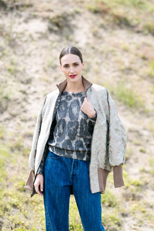 M.A. Dainty Emery Snow Leopard Knit