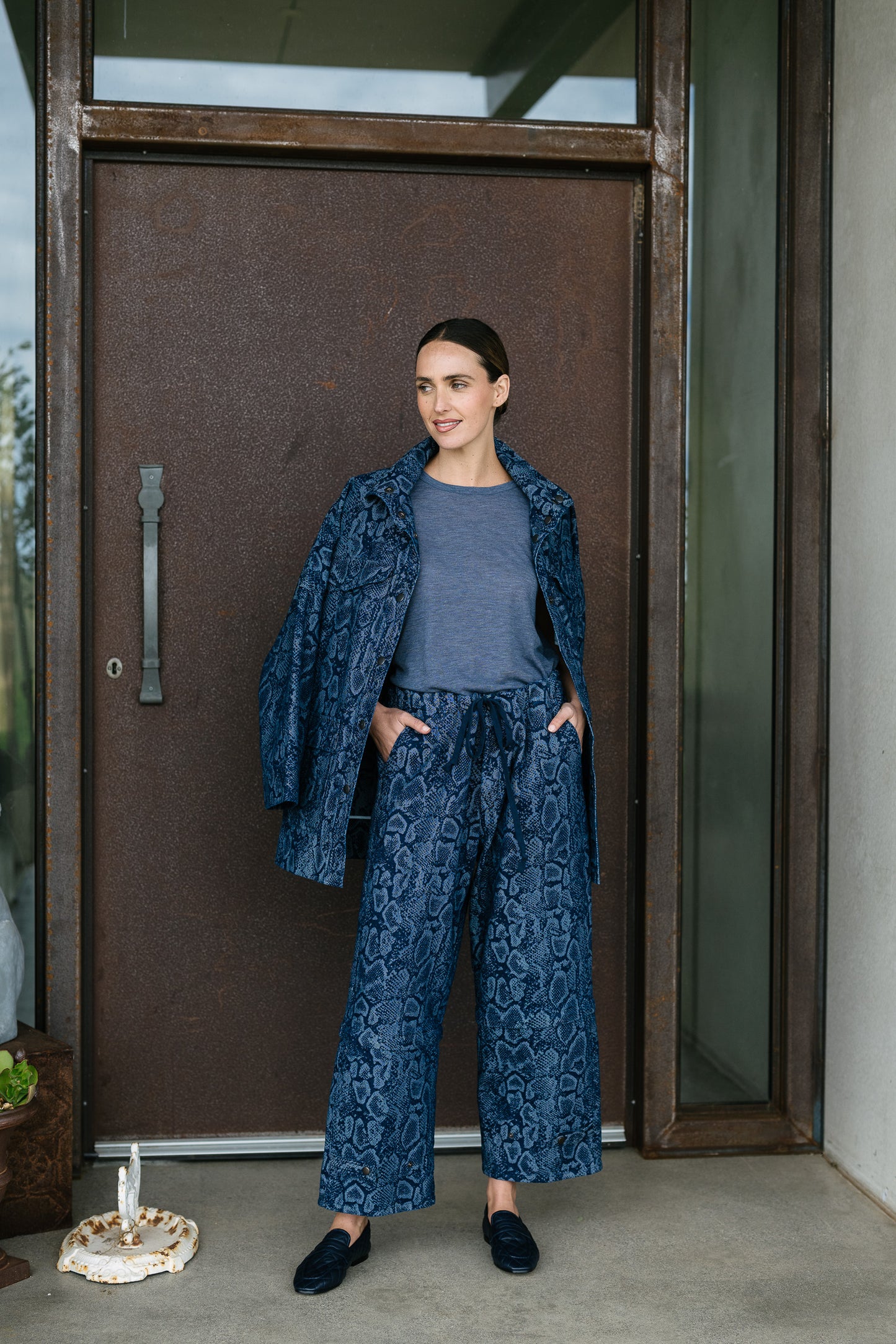 M.A. Dainty Trucker Denim Snake Jeans