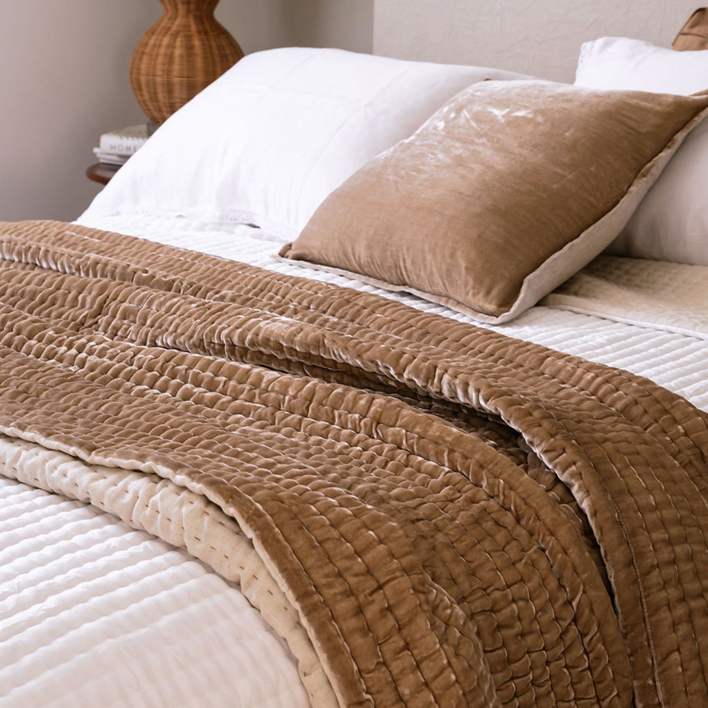 Enchant Latte Silk Velvet Comforter