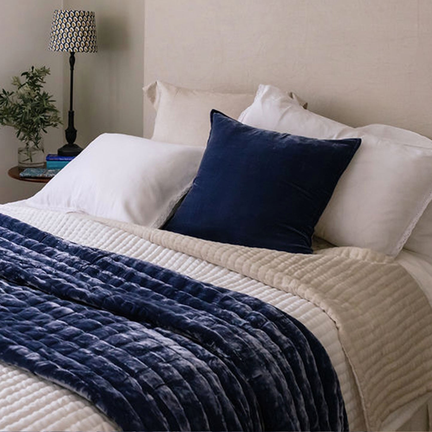 Sapphire Blue Silk Velvet Cushion