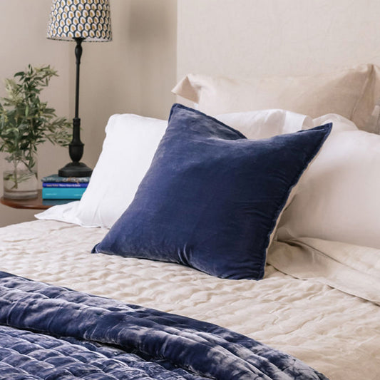 Sapphire Blue Silk Velvet Cushion