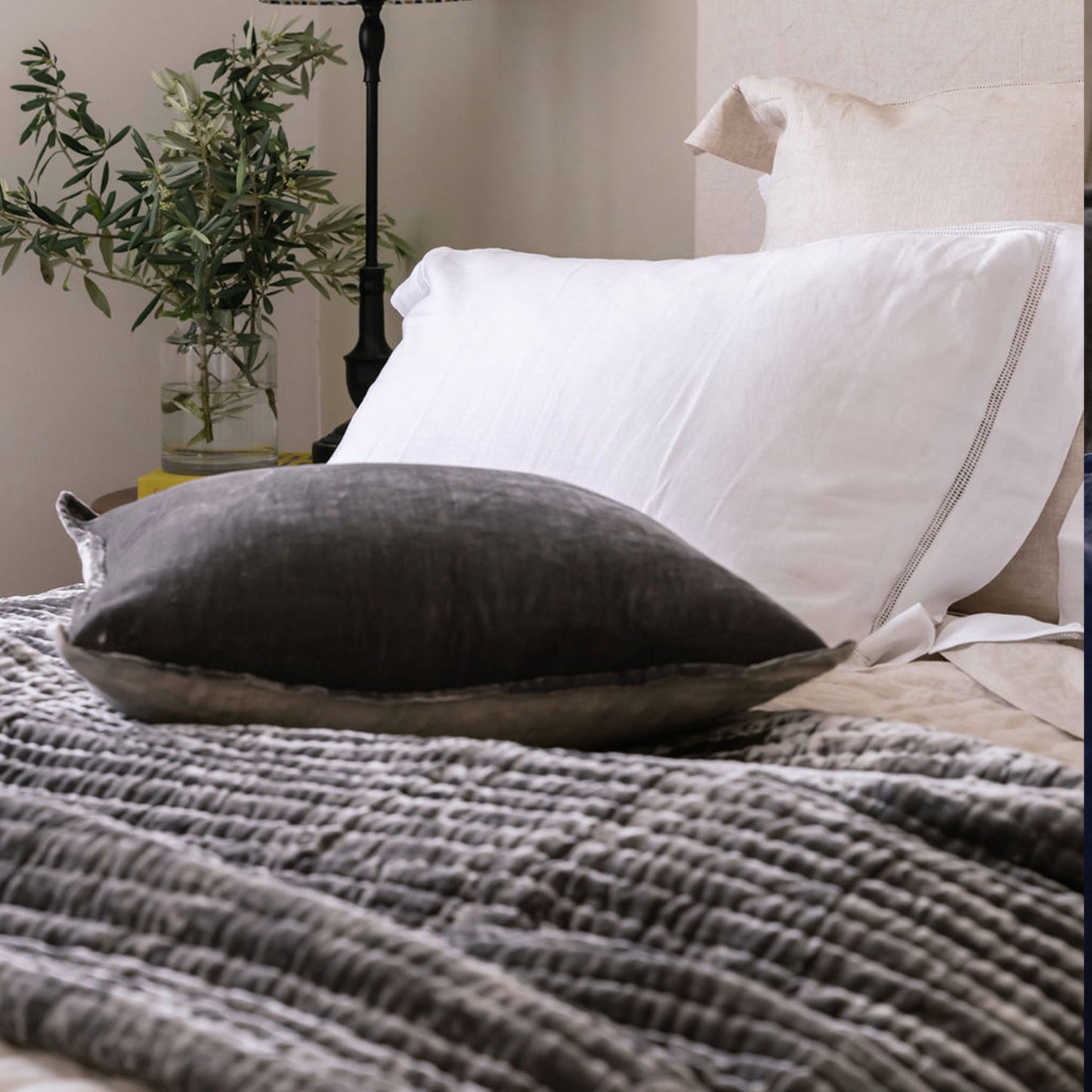 Enchant Pewter Grey Silk Velvet Comforter