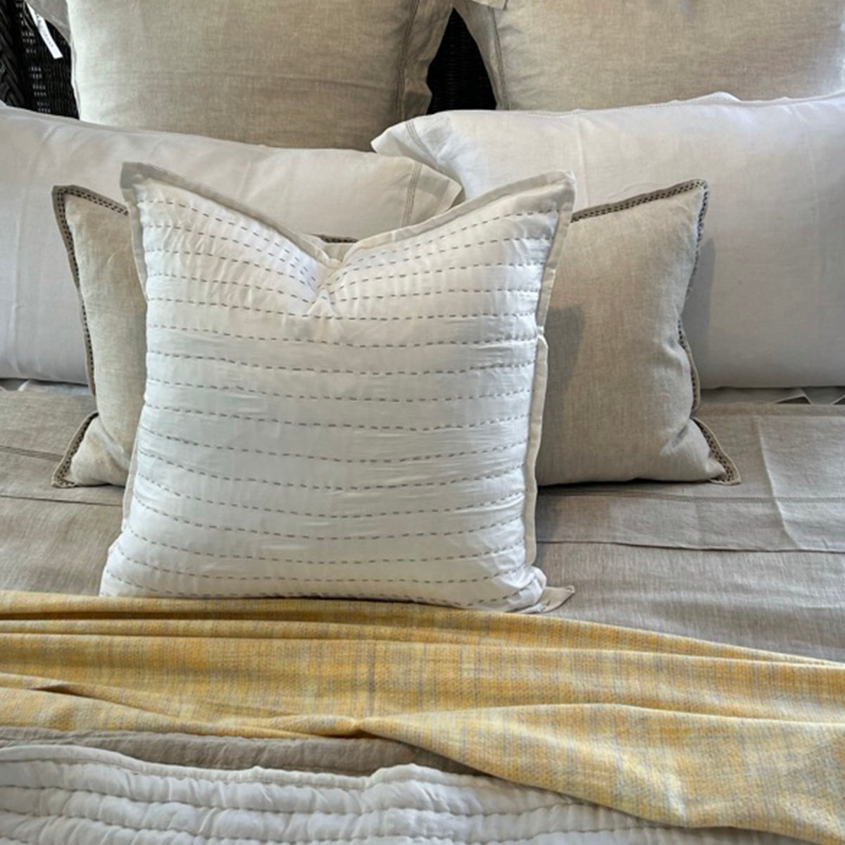 Whimsy White Silk Cushion